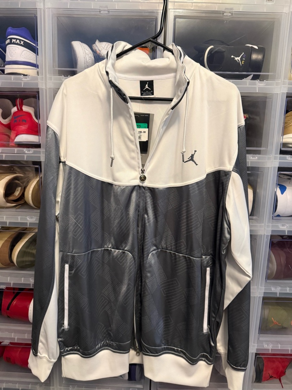 Jordan Men’s White and Cool Gray Lightweight Full-Zip Jacket